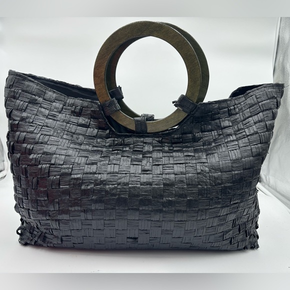 100% Vintage Paper Straw Handbag, Tote Bag - Picture 9 of 9